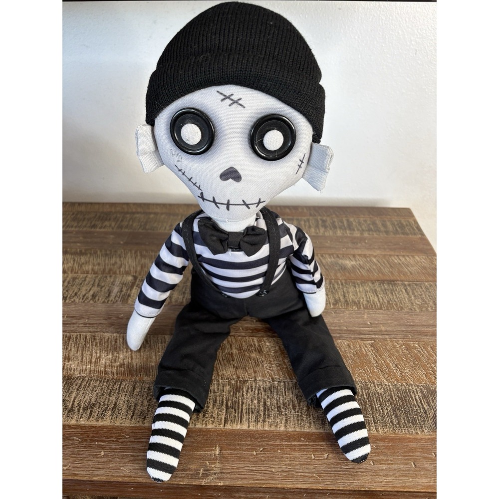 Debi Lilly Gothic Zombie Boy Plush Doll 23" Halloween Decor Whimsigoth Sitting
